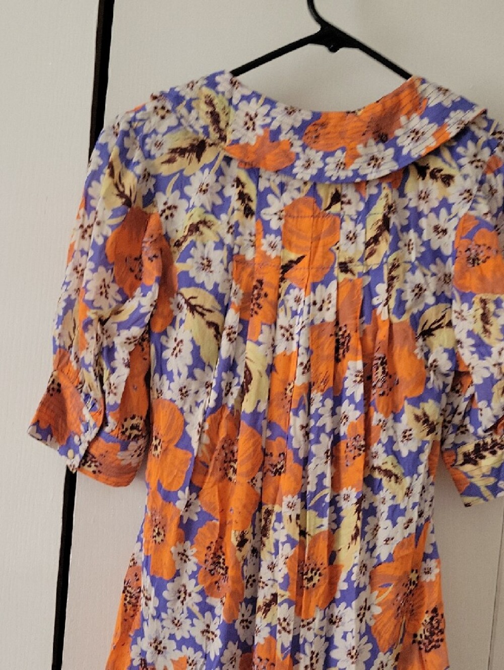 Free People Orange & Blue Floral Mini Dress - Picture 4 of 10